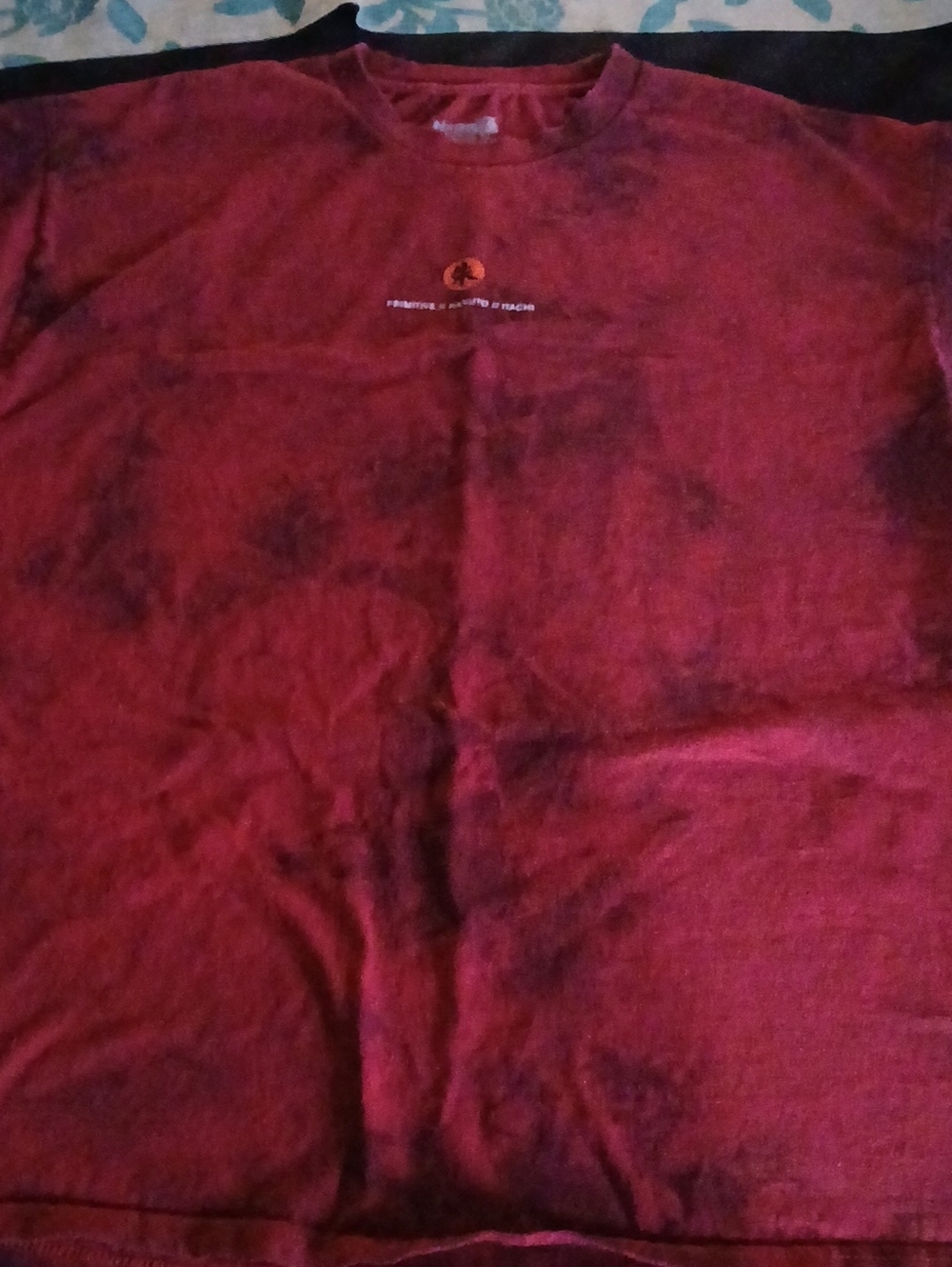 Primitive Men's Burgundy Short-Sleeve Crewneck Tee with Small Chest Logo